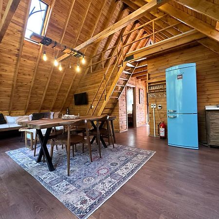Panurlawoodenhouse Oezel Havuz& Sauna Mavi Dış mekan fotoğraf