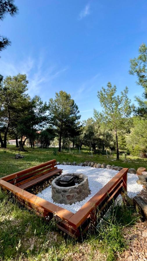Panurlawoodenhouse Oezel Havuz& Sauna Mavi Dış mekan fotoğraf