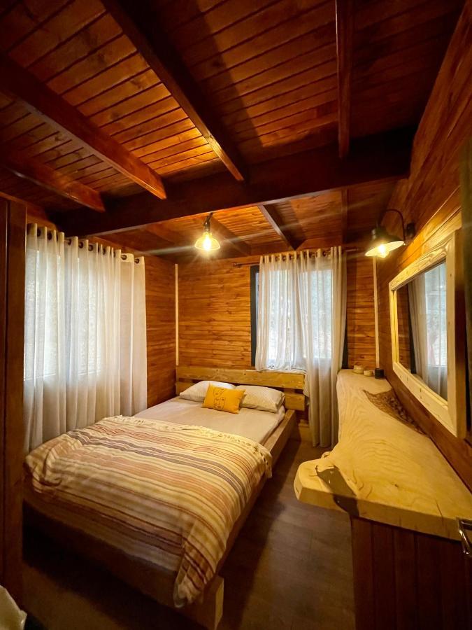 Panurlawoodenhouse Oezel Havuz& Sauna Mavi Dış mekan fotoğraf