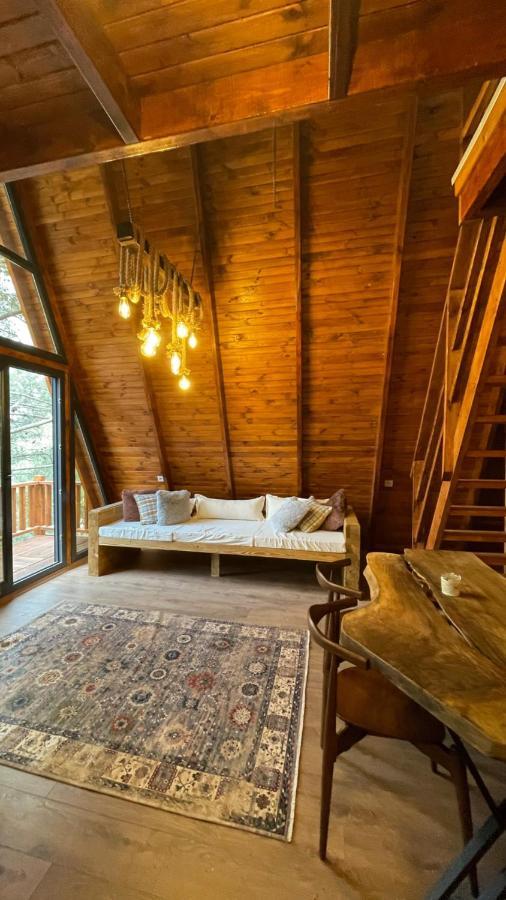 Panurlawoodenhouse Oezel Havuz& Sauna Mavi Dış mekan fotoğraf