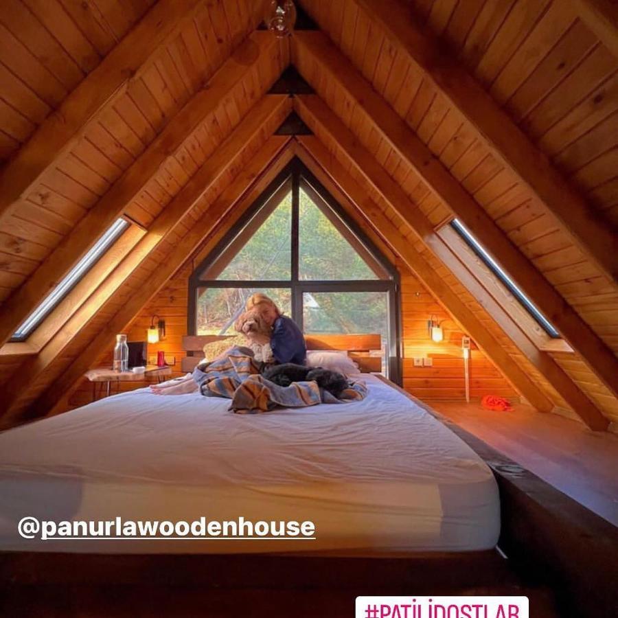 Panurlawoodenhouse Oezel Havuz& Sauna Mavi Dış mekan fotoğraf