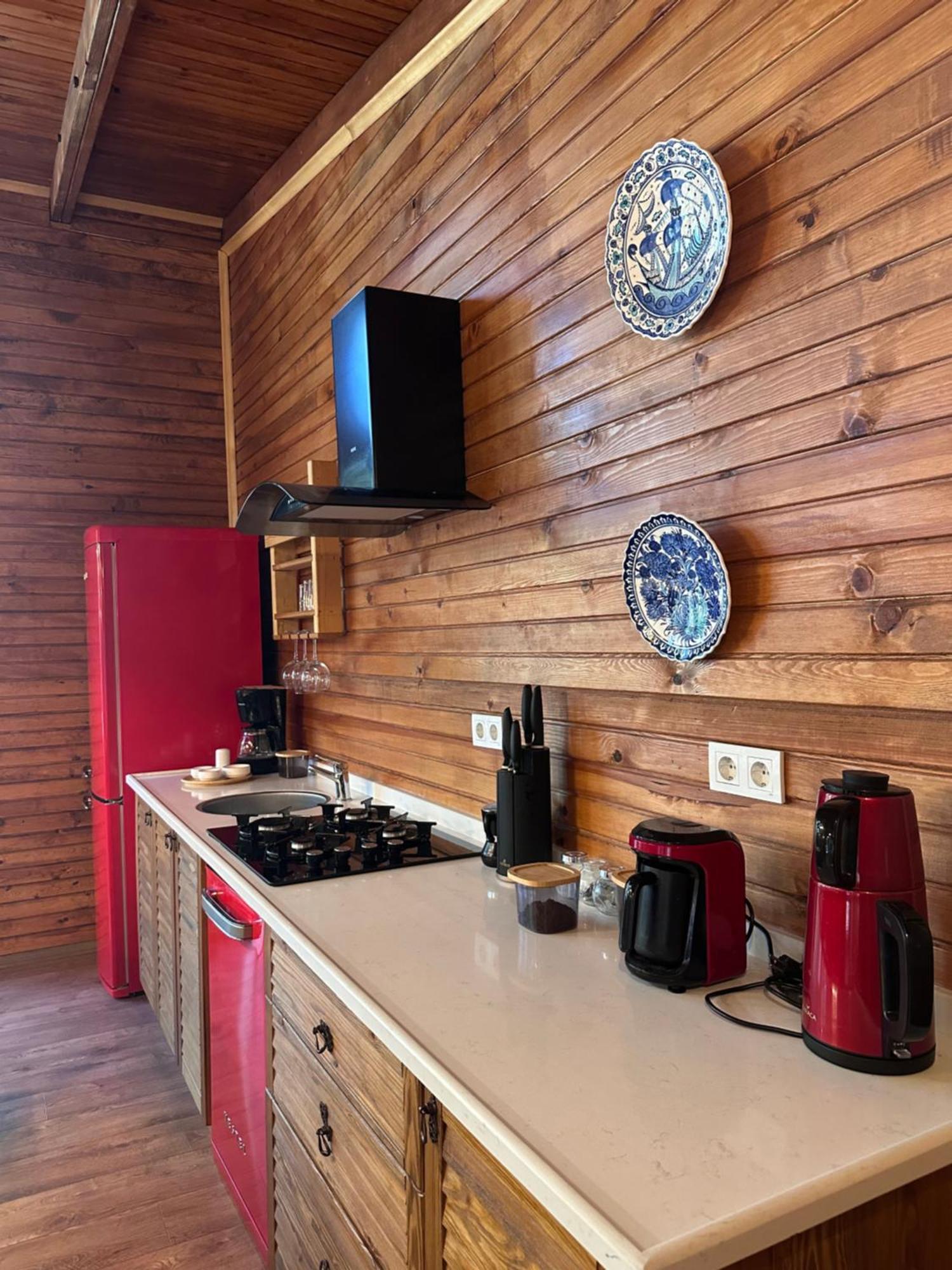 Panurlawoodenhouse Oezel Havuz& Sauna Mavi Dış mekan fotoğraf
